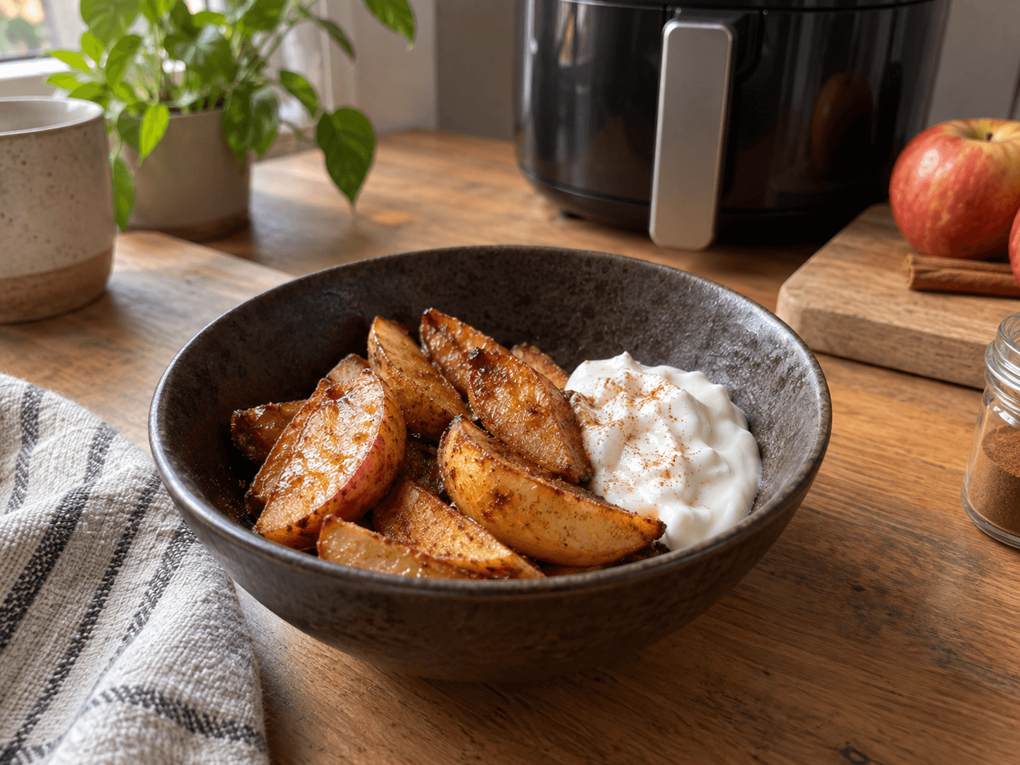 Air Fryer Baked Cinnamon Apples