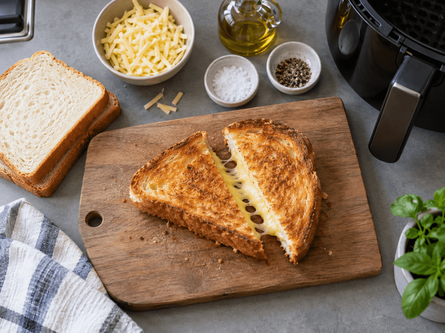 Air Fryer Bean & Cheese Bread Melt