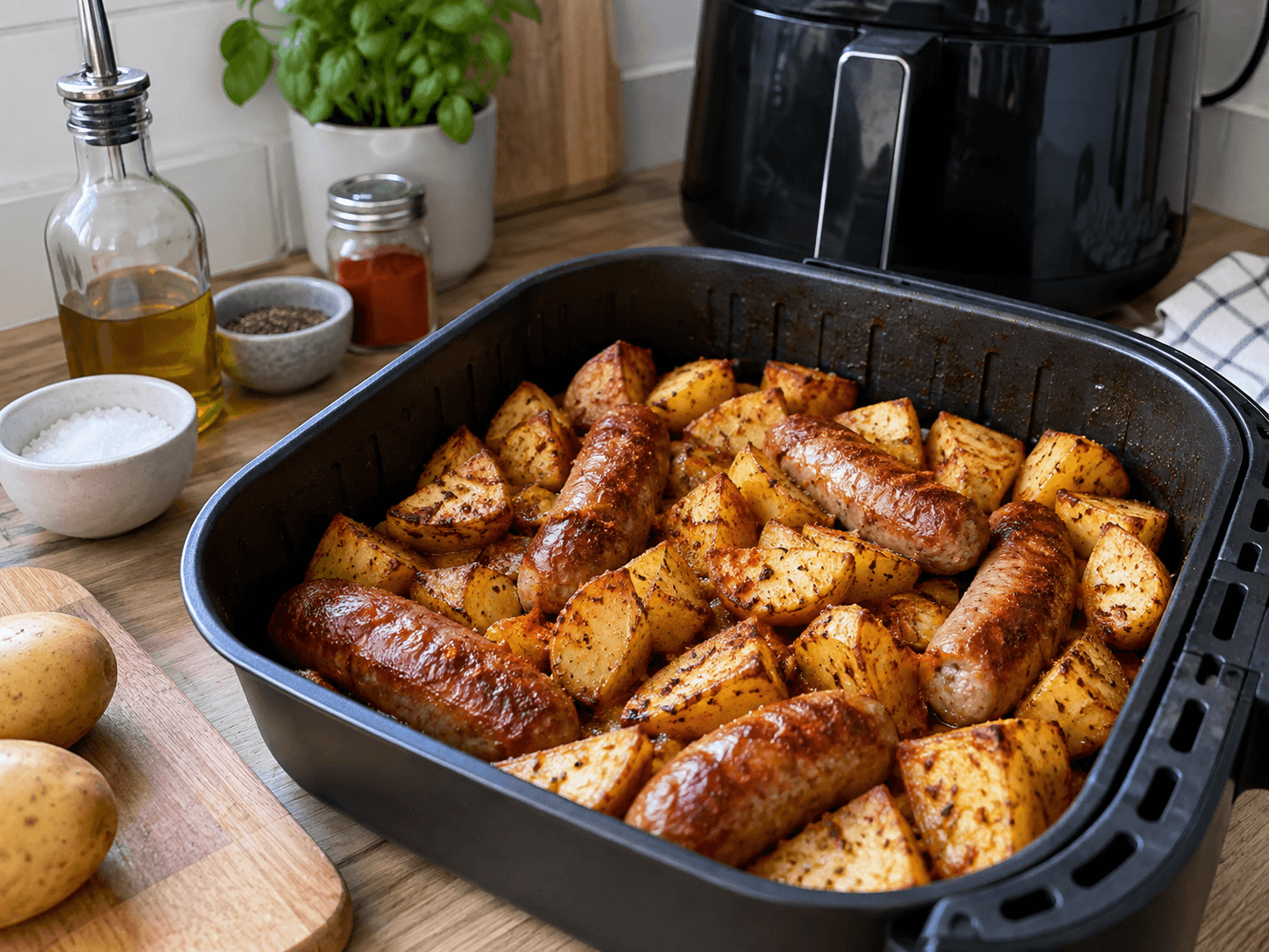 Air Fryer Sausage & Bell Pepper Traybake