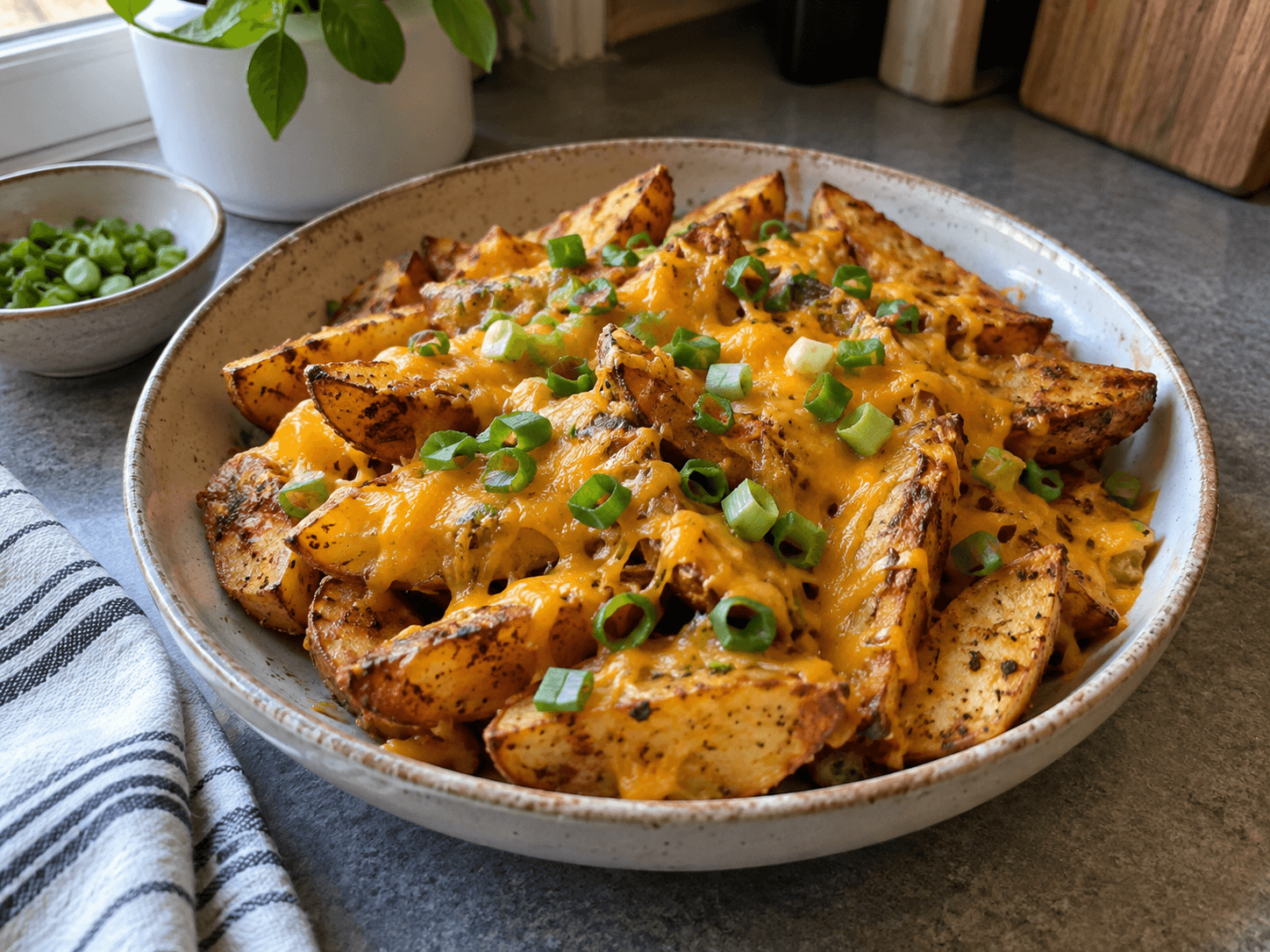 Air Fryer Bean & Cheese Jacket Potatoes