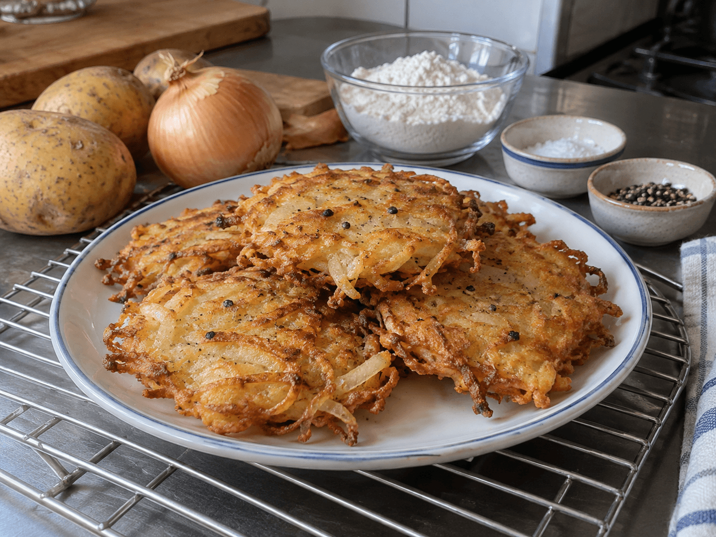 Crispy Potato & Onion Fritters