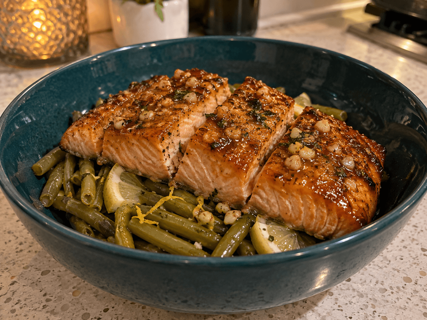Air Fryer Garlic Salmon Bites