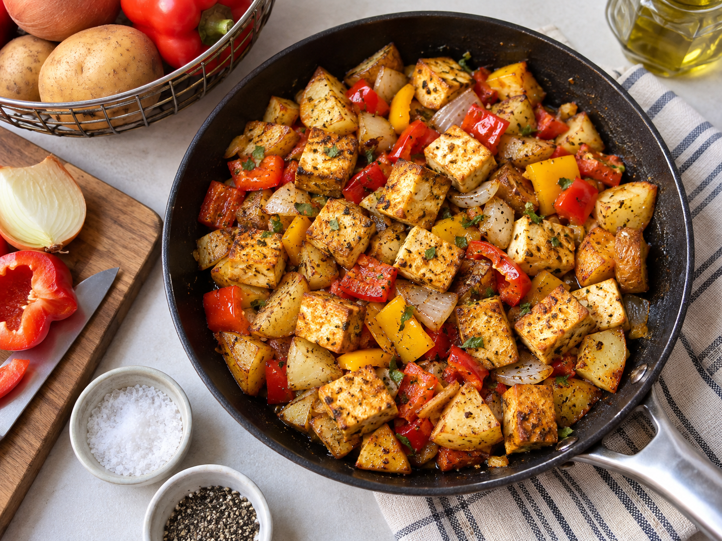 Air Fryer Tofu & Green Bean Bowl