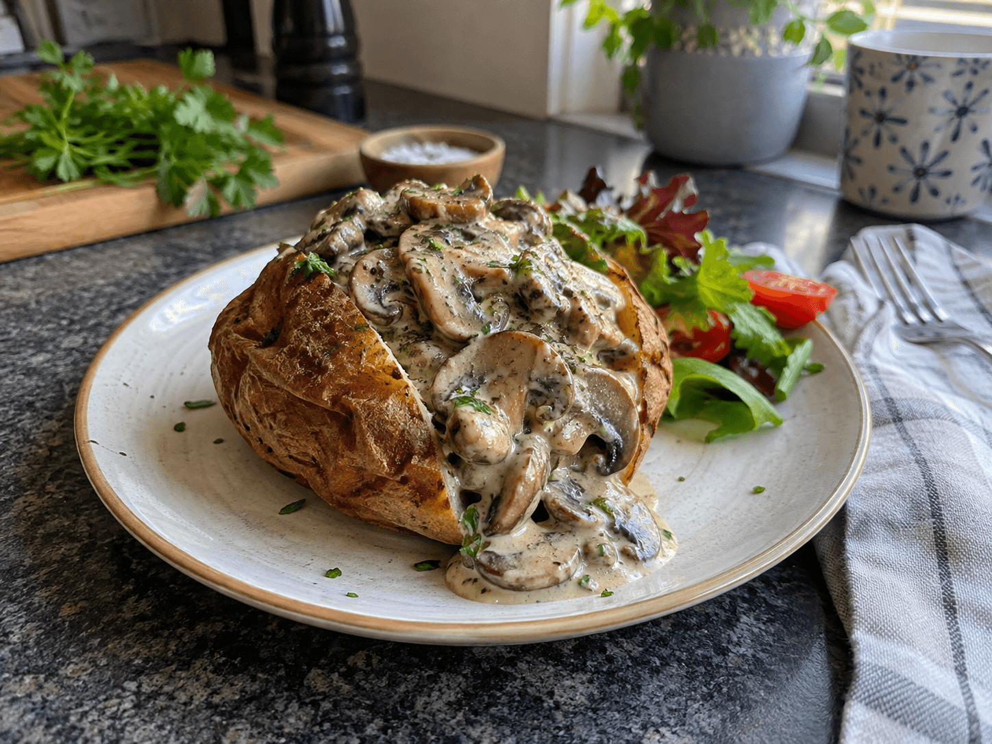 Microwave Mushroom Jacket Potato