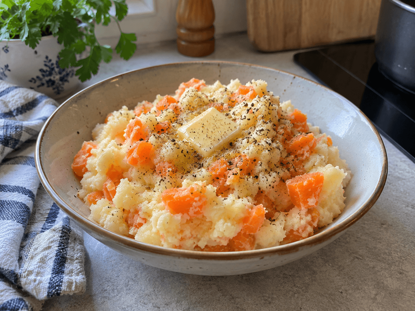 Microwave Potato & Carrot Mash