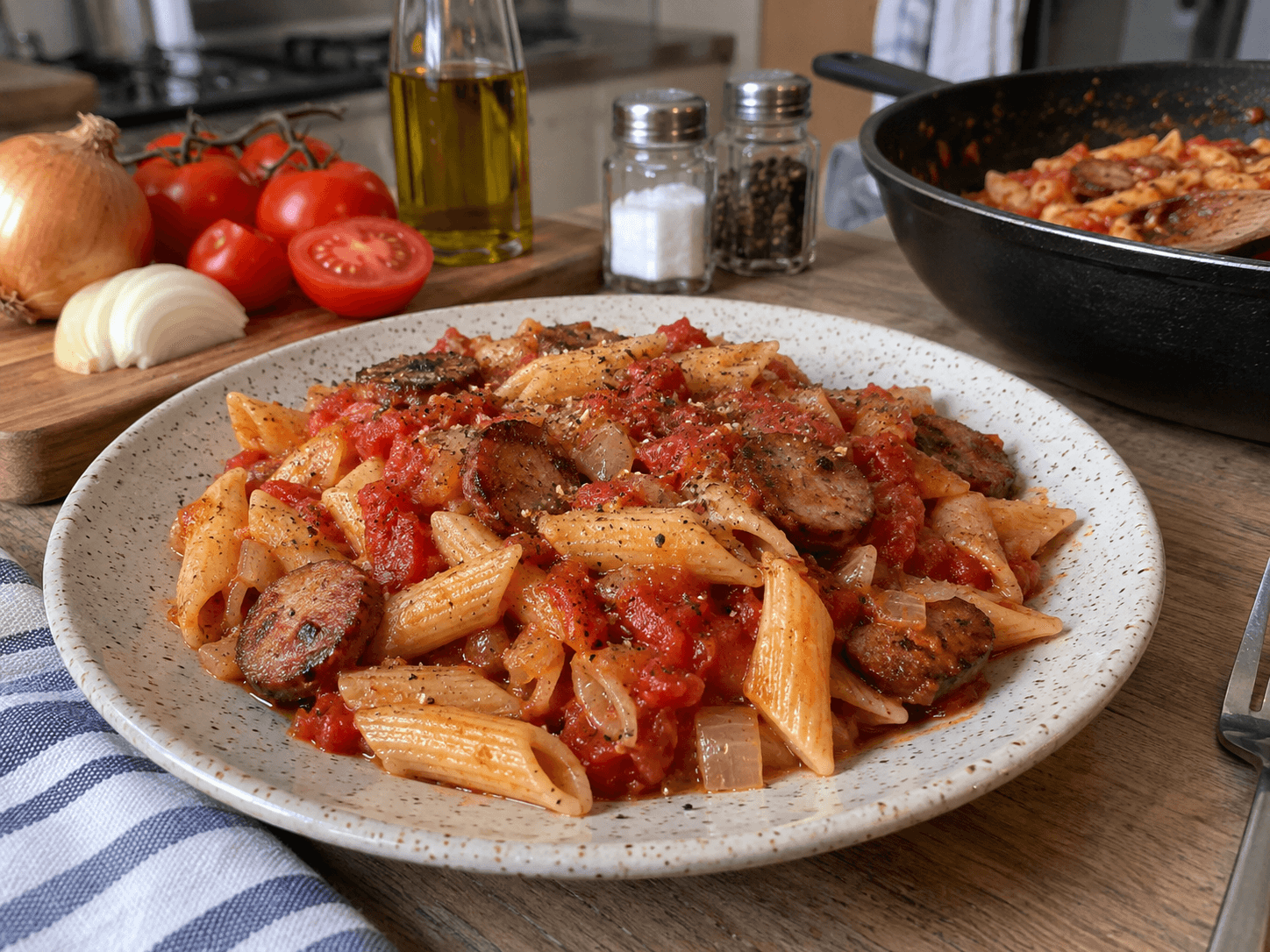 Air Fryer Sausage & Mushroom Traybake